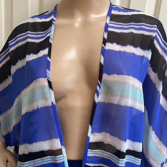 Easywear by Chico’s Womens Sheer Cover. Swimsuit coverup. Cardigan open front - Picture 4 of 12